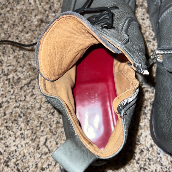 Kenneth Cole Quick Think-R Gray Leather Ankle Boots Size 12 - Picture 6 of 8